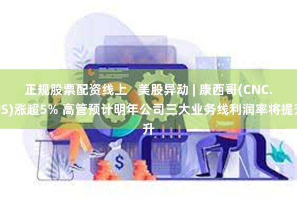 正规股票配资线上   美股异动 | 康西哥(CNC.US)涨超5% 高管预计明年公司三大业务线利润率将提升